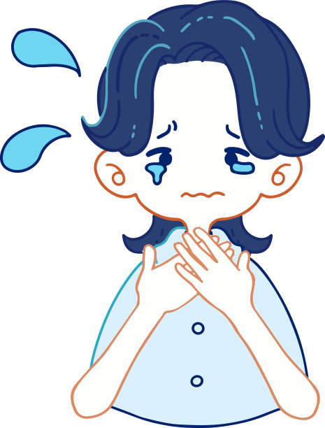 一个忧心忡忡的人带着泪眼的矢量插图图片下载