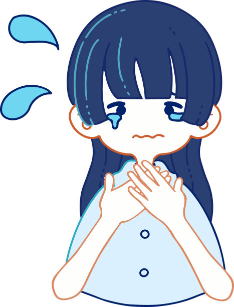 一个忧心忡忡的人带着泪眼的矢量插图图片下载