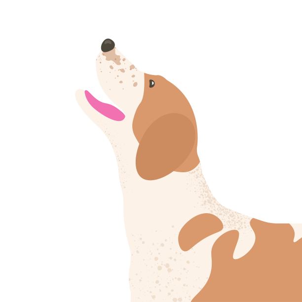 卡通风格的快乐狗抬起头图片下载