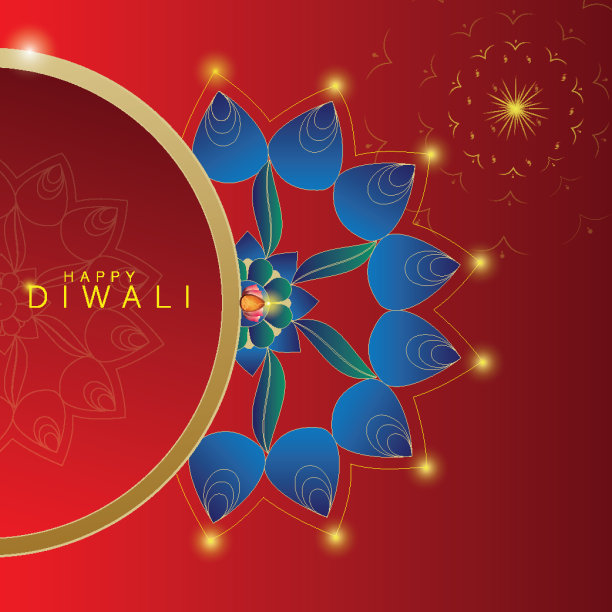 快乐排灯节-节日的彩灯背景图片下载