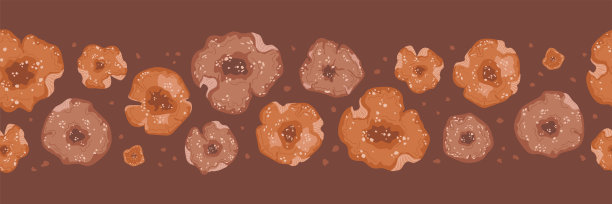 干飞木耳边界。无缝模式与毒鹅膏菌。图片下载