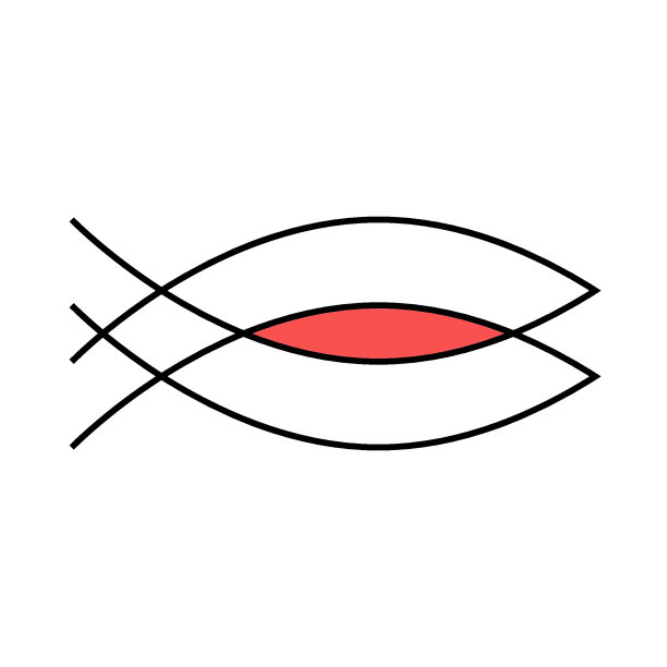 两条鱼线，海产品轮廓图标图片下载