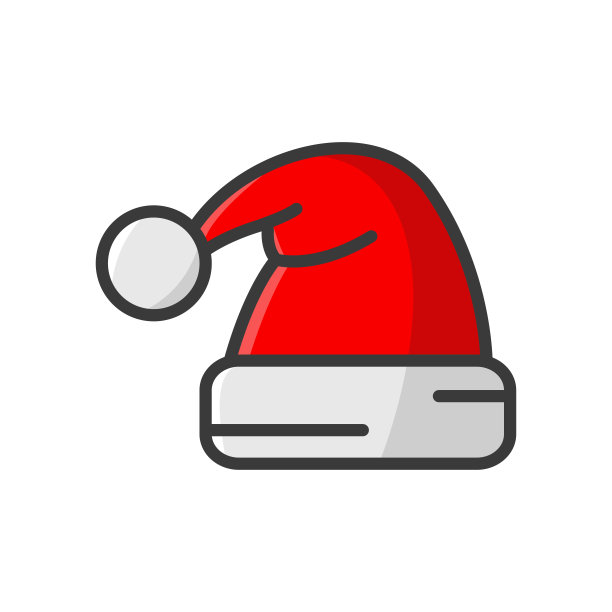 圣诞帽-圣诞帽图标矢量设计模板在白色背景图片下载