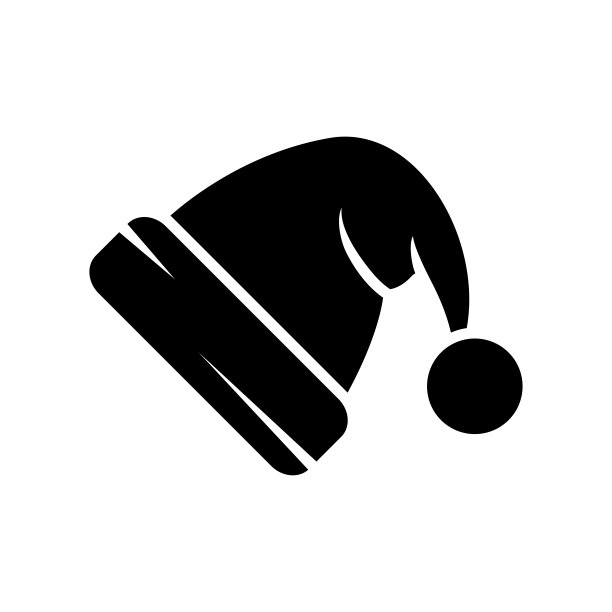 圣诞帽-圣诞帽图标矢量设计模板在白色背景图片下载