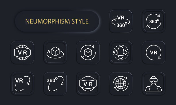 Metaverse设置图标。戴3d眼镜的人，带有vr文本的星球，箭头，网络空间，赛博潘，增强现实头盔。虚拟现实的概念。新生变形。矢量线图标图片下载