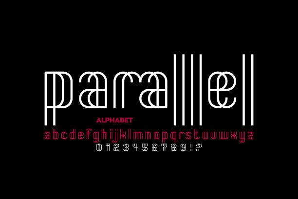 平行线样式字体图片下载