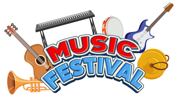 音乐节文字海报或横幅设计图片下载