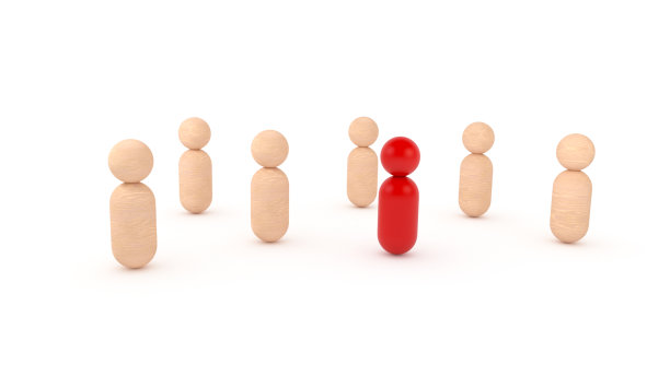 3D插图与木兵和一个红色的图片下载