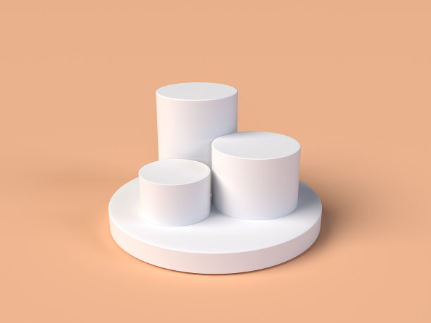 广告产品展示的工作室场景。产品演示显示。讲台上的产品展示。模拟。3D插图。图片下载