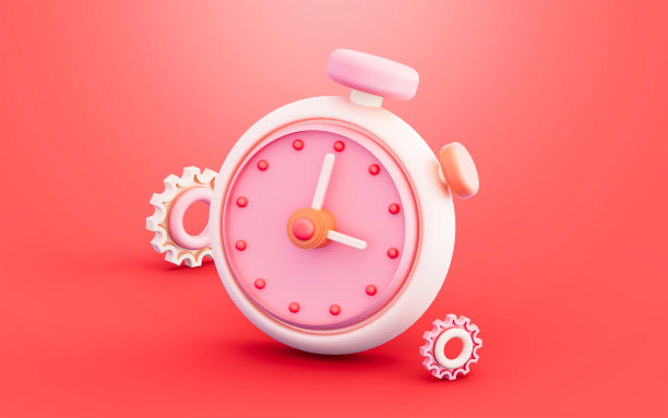 秒表闹钟计数设置齿轮符号3d插图图片下载