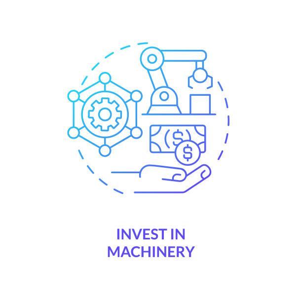投资机器蓝色渐变概念图标图片下载