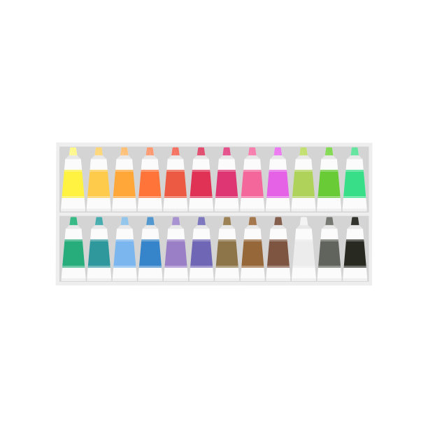 绘画用品，调色板，彩色管，水彩，油画颜料，丙烯酸颜料。图片下载