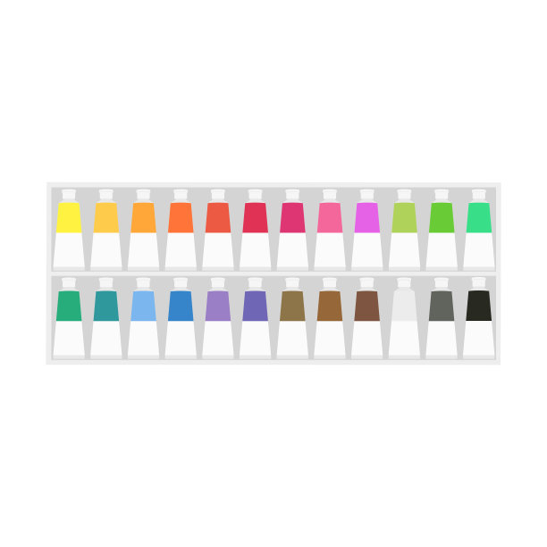 绘画用品，调色板，彩色管，水彩，油画颜料，丙烯酸颜料。图片下载