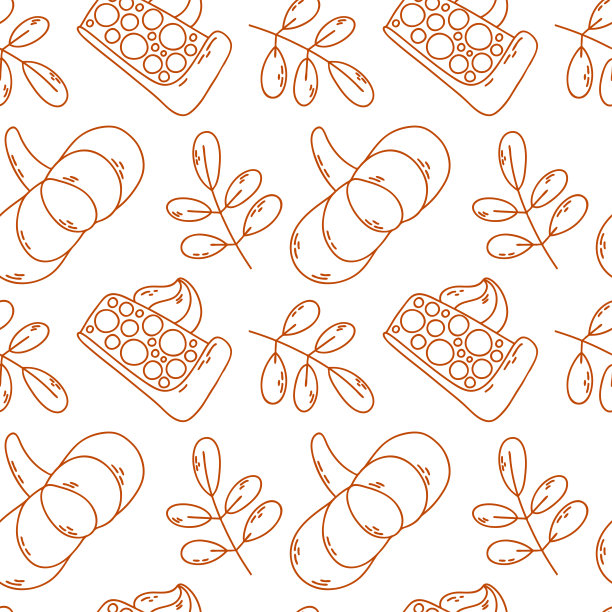 无缝模式与南瓜派和南瓜。图片下载