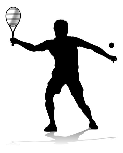 网球剪影运动运动员男子图片下载