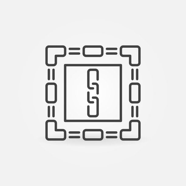 区块链矢量概念最小区块链行图标图片下载