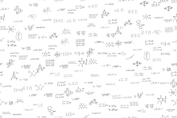 数学,化学,物理。手绘。科学的，教育的表达式和方程。图片下载