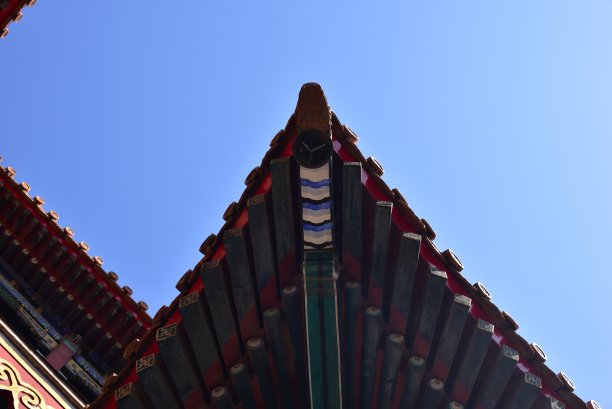 中国古代建筑的飞檐特写图片下载