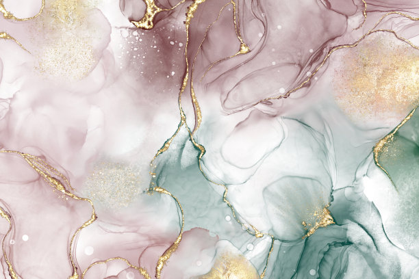 抽象流体艺术背景装饰与闪闪发光的黄金图片下载