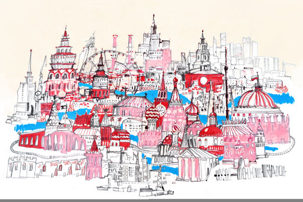 俄罗斯莫斯科的全貌。卡。图片下载