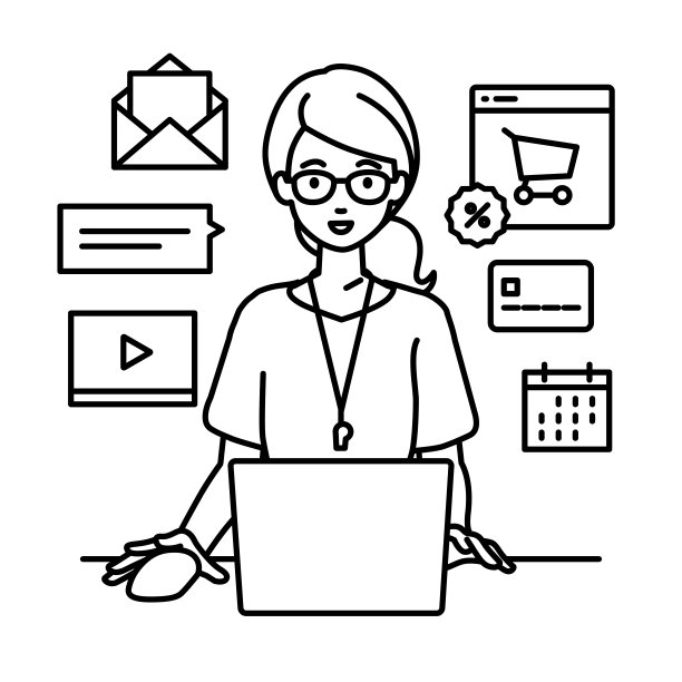 一名女教师使用笔记本电脑浏览网站、数字营销、支付、管理网上商店和支持客户在她的办公桌上图片下载