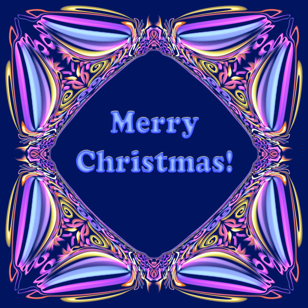 圣诞快乐! !卡片模板，彩色背景上的彩色装饰，文字的空间，文字的浮雕效果，祝贺，邀请，蓝色的颜色图片下载