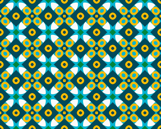 东方民族几何无缝瓷砖图案，采用各种传统元素风格设计图片下载