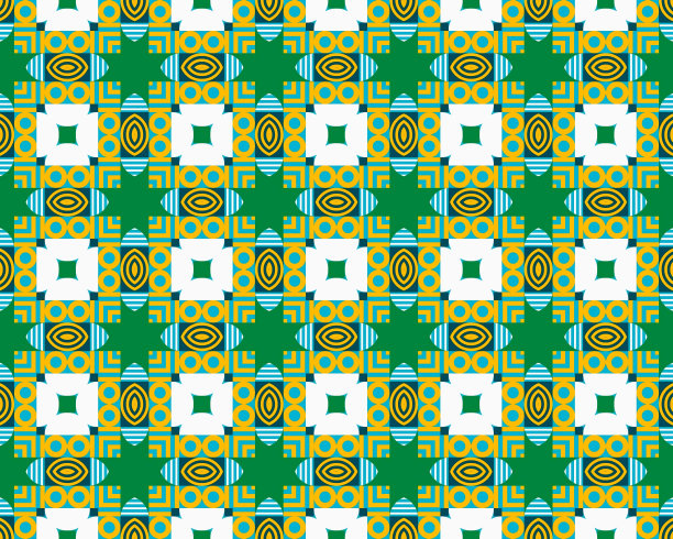 东方民族几何无缝瓷砖图案，采用各种传统元素风格设计图片下载