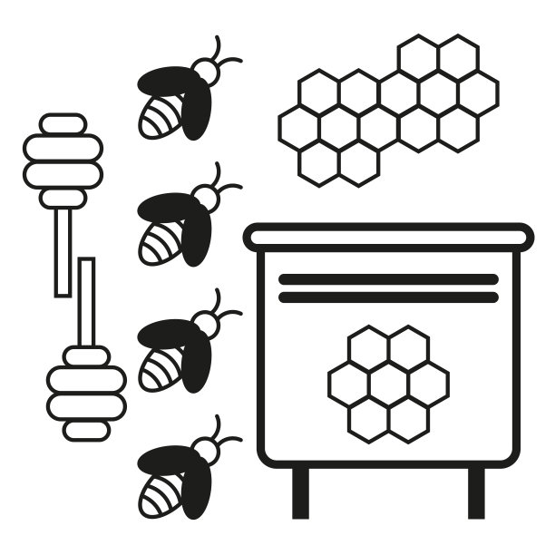 蜂巢蜜蜂蜂巢图标。矢量插图。股票的形象。图片下载