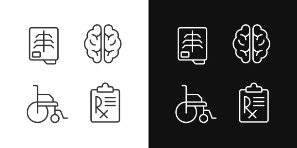 处理像素完美的线性图标设置为暗、亮模式图片下载