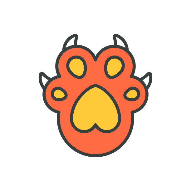 食肉动物爪印爪波普艺术时髦风格t恤打印矢量卡通插画图片下载