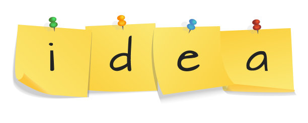 黄色贴纸设置固定的按钮与卷曲的角和标志的想法孤立在白色背景。概念的概念。矢量图图片下载