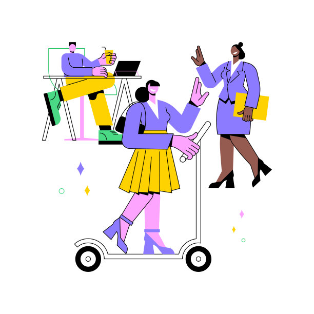 开放空间的办公室孤立的卡通矢量插图。图片下载