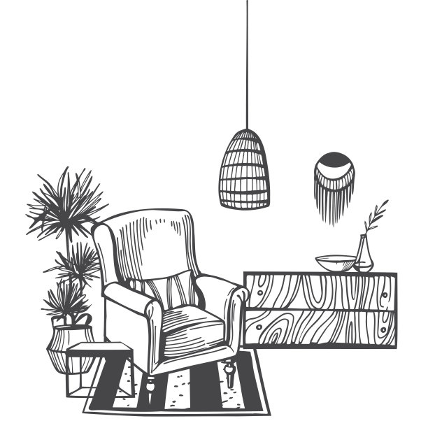 家庭家具。示意图说明。图片下载
