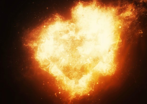 燃烧火焰的心图片下载