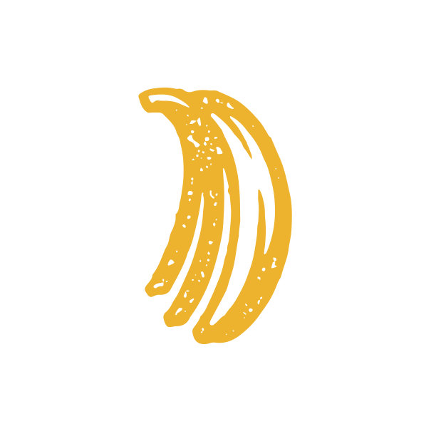 极简手绘香蕉枝黄色垃圾质感矢量插图热带水果图片下载
