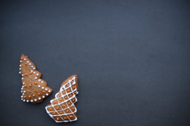 一套不同的自制圣诞饼干孤立的背景图片下载