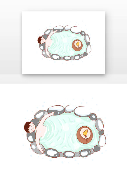 小雪泡温泉的人图片下载