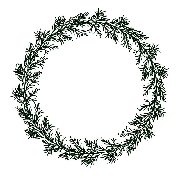 花圈，植物手绘元素。婚礼请帖和贺卡的设计图片下载