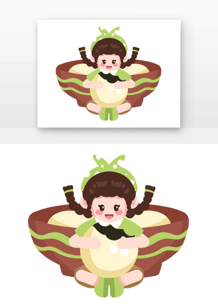 冬至儿童抱着汤圆图片下载