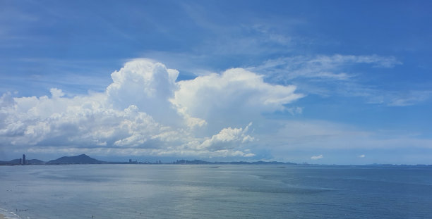 大海，蓝天，白云图片下载