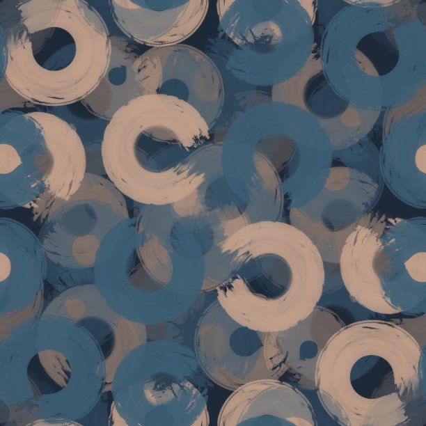 无缝图案彩色半环漆刷笔触，灰色，红褐色图片下载