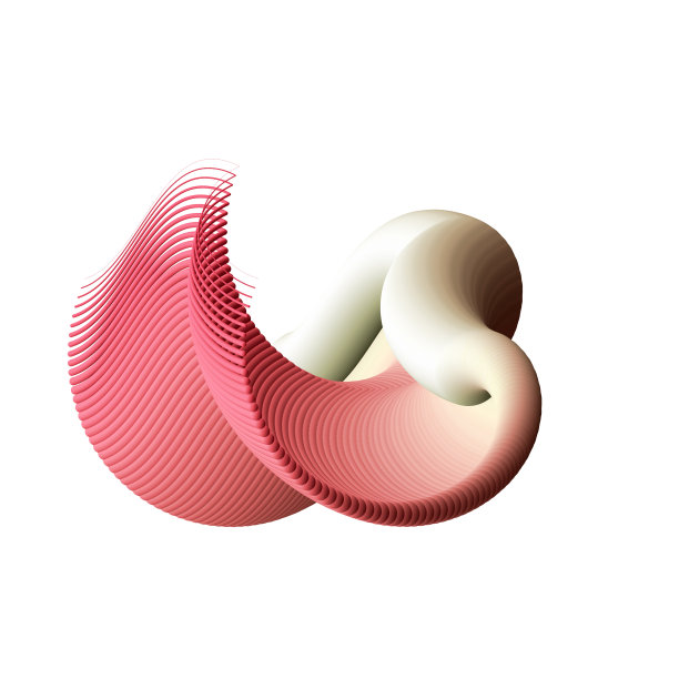 抽象梦幻的红色和米色3D标志元素图片下载