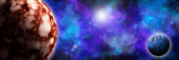 来自外太空的未知行星。空间星云。宇宙星团。外太空背景。三维演示图片下载