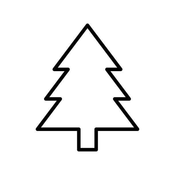 圣诞树图标矢量设计在白色背景图片下载