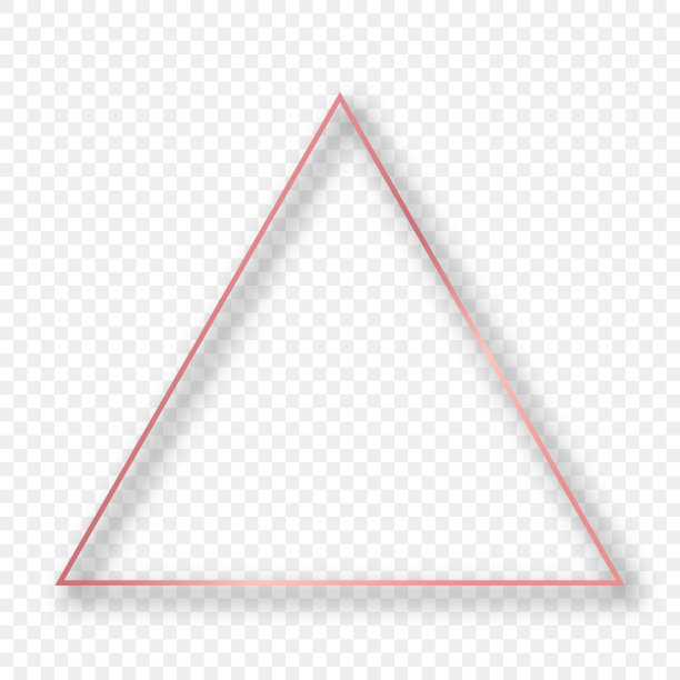 玫瑰金发光三角形框架与阴影图片下载