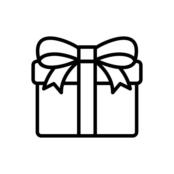 礼物图标矢量设计模板在白色背景图片下载
