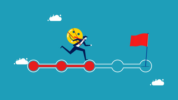 积极进取的态度。积极思考的商人在进度条上运行图片下载