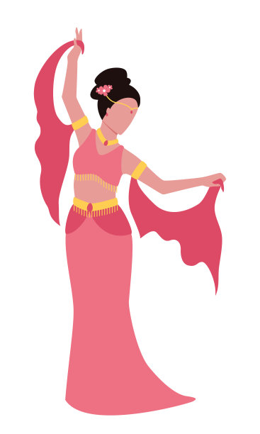 美丽的女人在白色的背景下跳舞素材图片