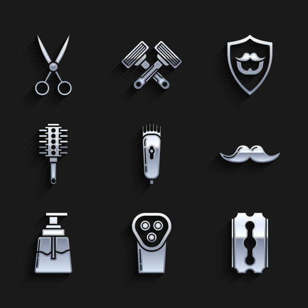 设置电动理发器或剃须刀刀片图片下载